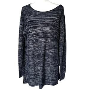 ELLEN TRACY Women's XL Navy Blue Tight Knit Long Sleeve Sweater Tunic Sweatshirt